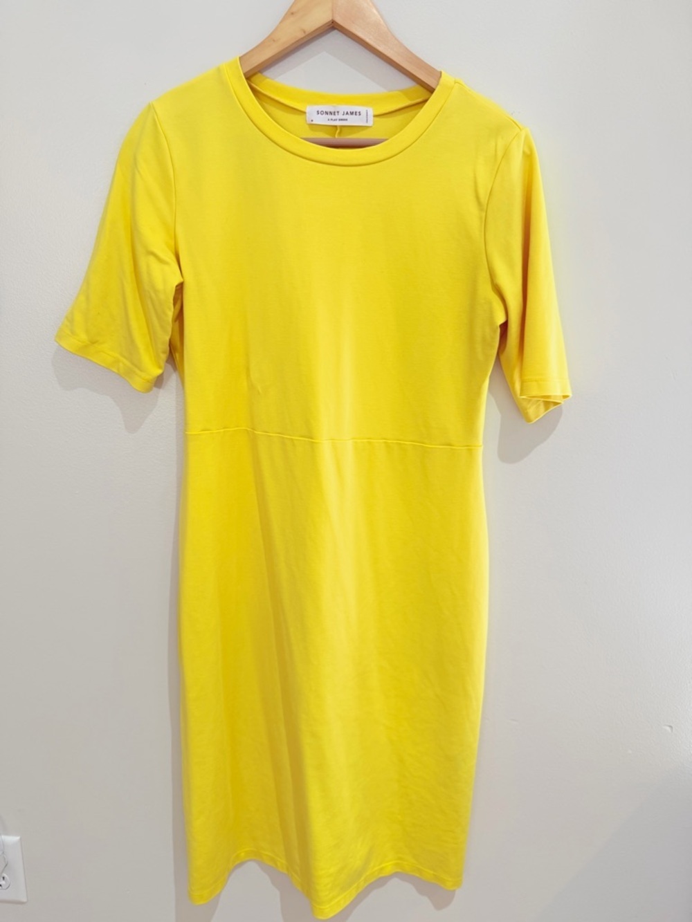 Sonnet James Play Dress Yellow Midi Knit Size small